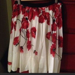 Anthropologie silk/cotton flower skirt size 2